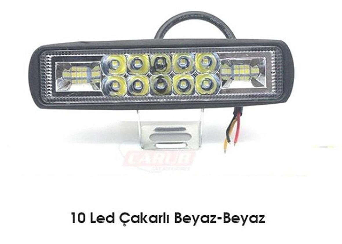 CARUB SİS FARI ÇAKARLI BEYAZ MODLU 10 LED (15X3,5CM)