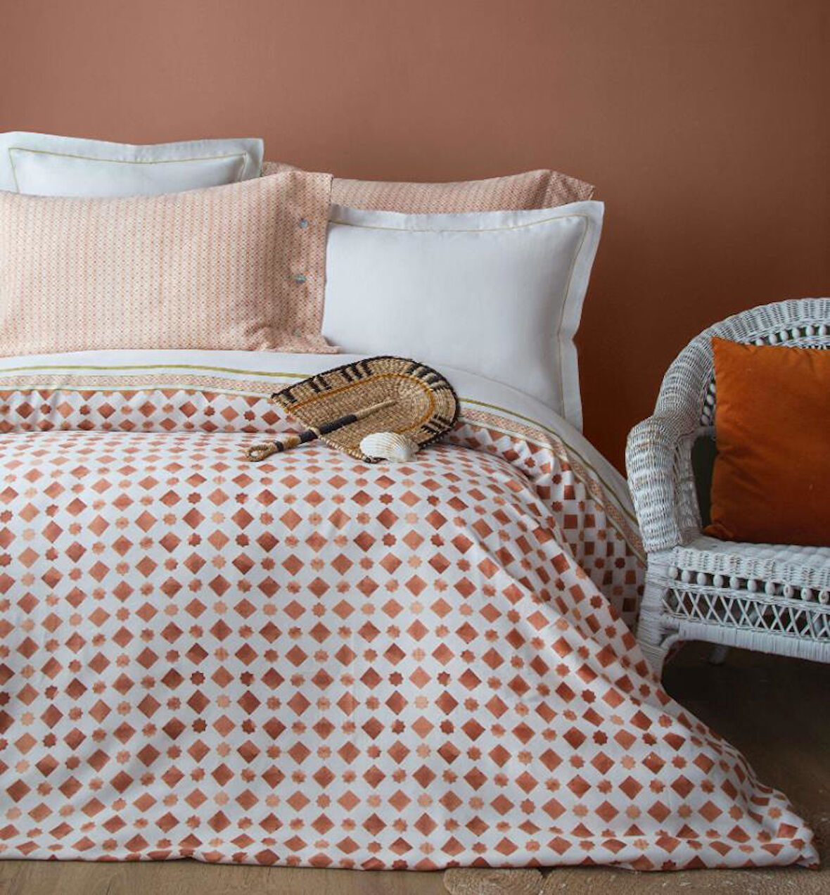 AP Çift Kişilik Tencel Terra Terracota Nevresim Takımı