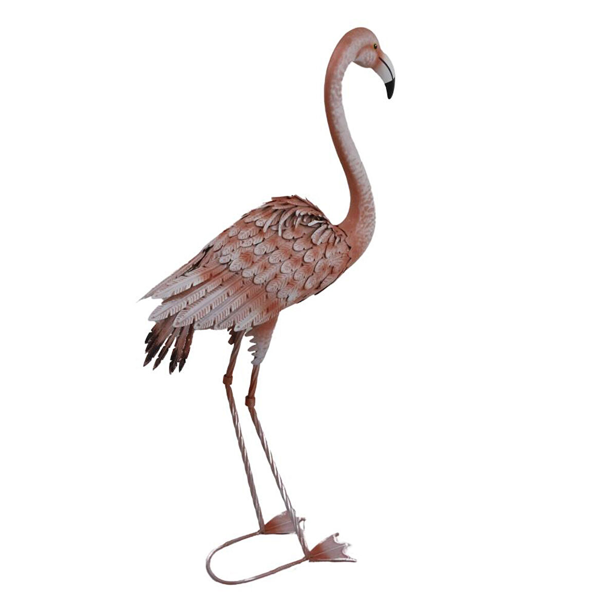 T.Concept Dekoratif Gerçekçi Dayanıklı Metal Pembe Flamingo Büyük