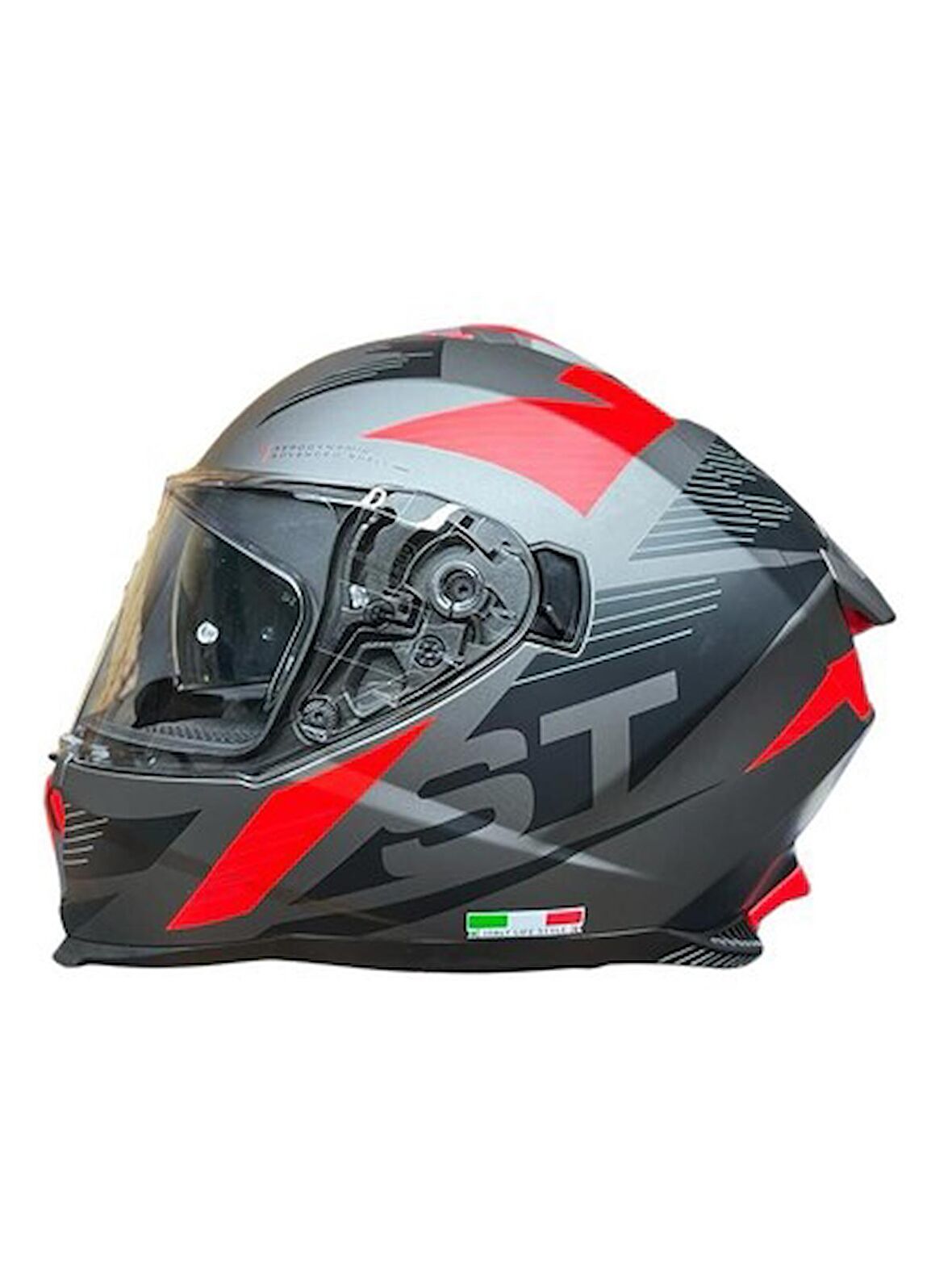 SWAY SW 865 GRİ KIRMIZI KAPALI KASK XL