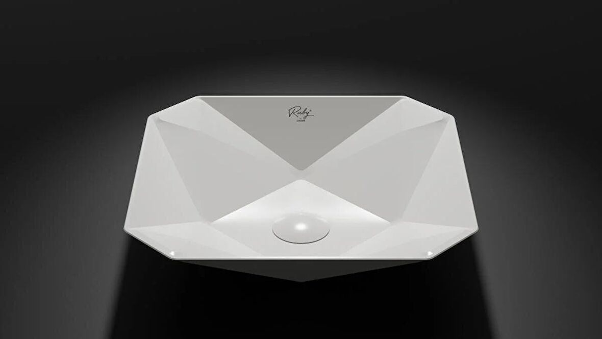 Creavit RB040 Ruby Tezgah Üzeri Lavabo 40x40 cm  İnci Mat Beyaz 