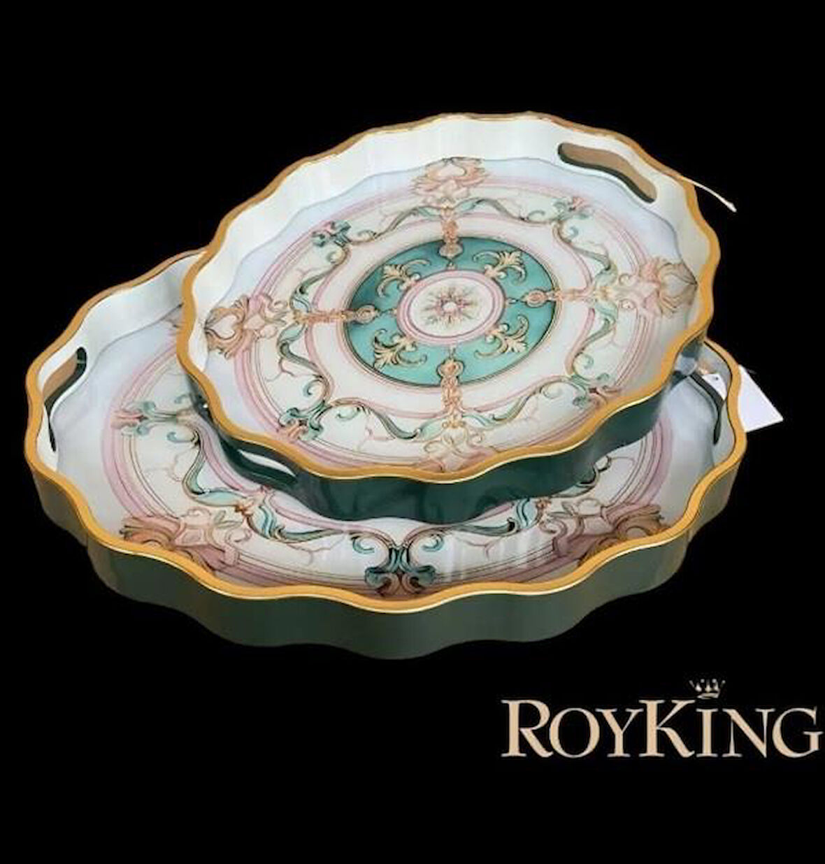 Royking 2 li Oval Tepsi 44x36 cm - 38x31 cm FX 053