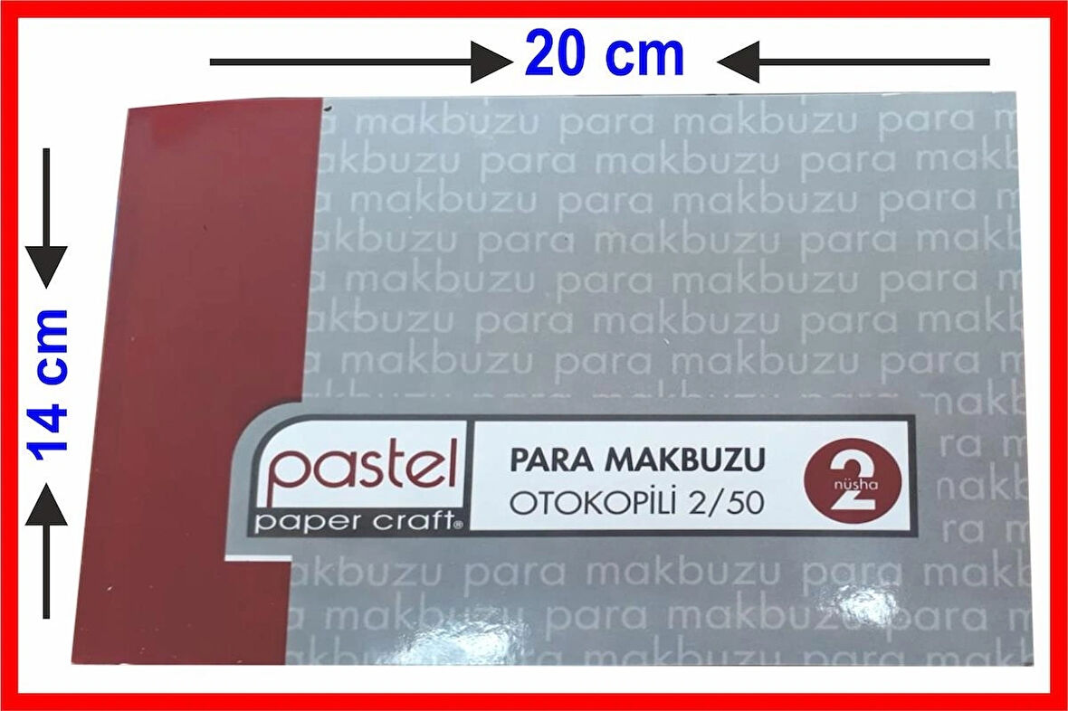 Para Makbuzu 14x20 cm boyutunda 2/50 Otokopili 1 Asıl 1 Suret 2 Nüsha 120 Adet