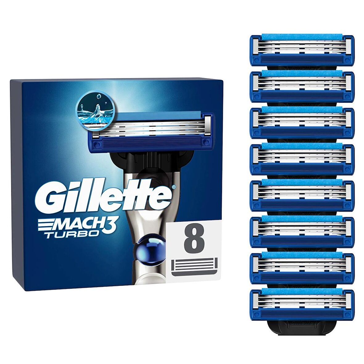 Gillette Mach3 Turbo 8 Adet Yedek Tıraş Bıçağı