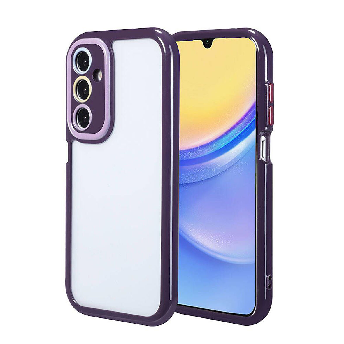 Gpack Samsung Galaxy A15 Kılıf Kenar ve Çerçeve Renkli Kamera Korumalı Vitamin Kapak