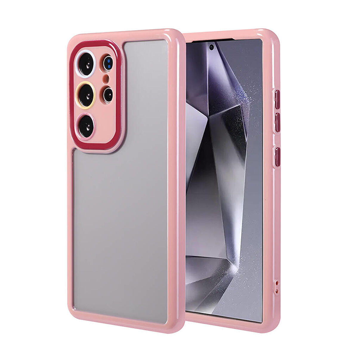 Gpack Samsung Galaxy S24 Ultra Kılıf Kenar ve Çerçeve Renkli Kamera Korumalı Vitamin Kapak