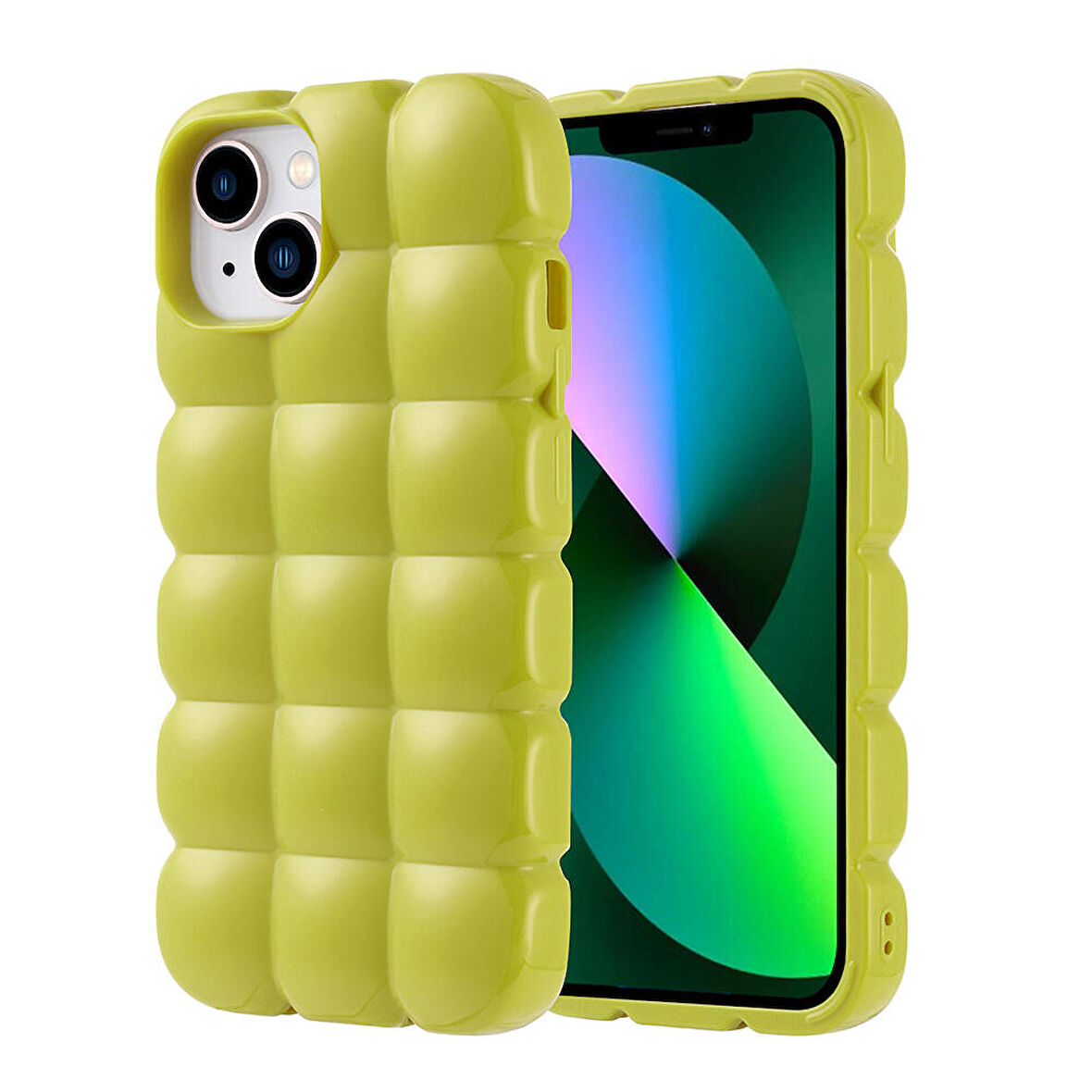 Gpack Apple iPhone 13 Kılıf Parlak Esnek Silikon Dom Dom Kapak