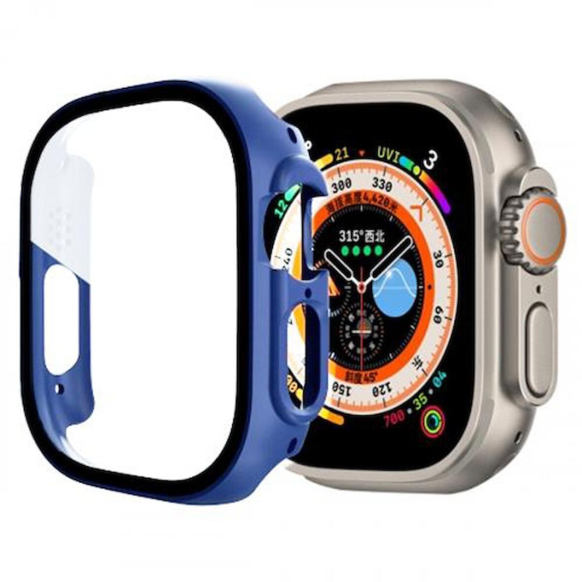 Coofbe 49MM Apple Watch Ultra Full Koruma Zırhlı Kılıf, Ekran Koruyuculu Apple Watch Ultra Kılıf