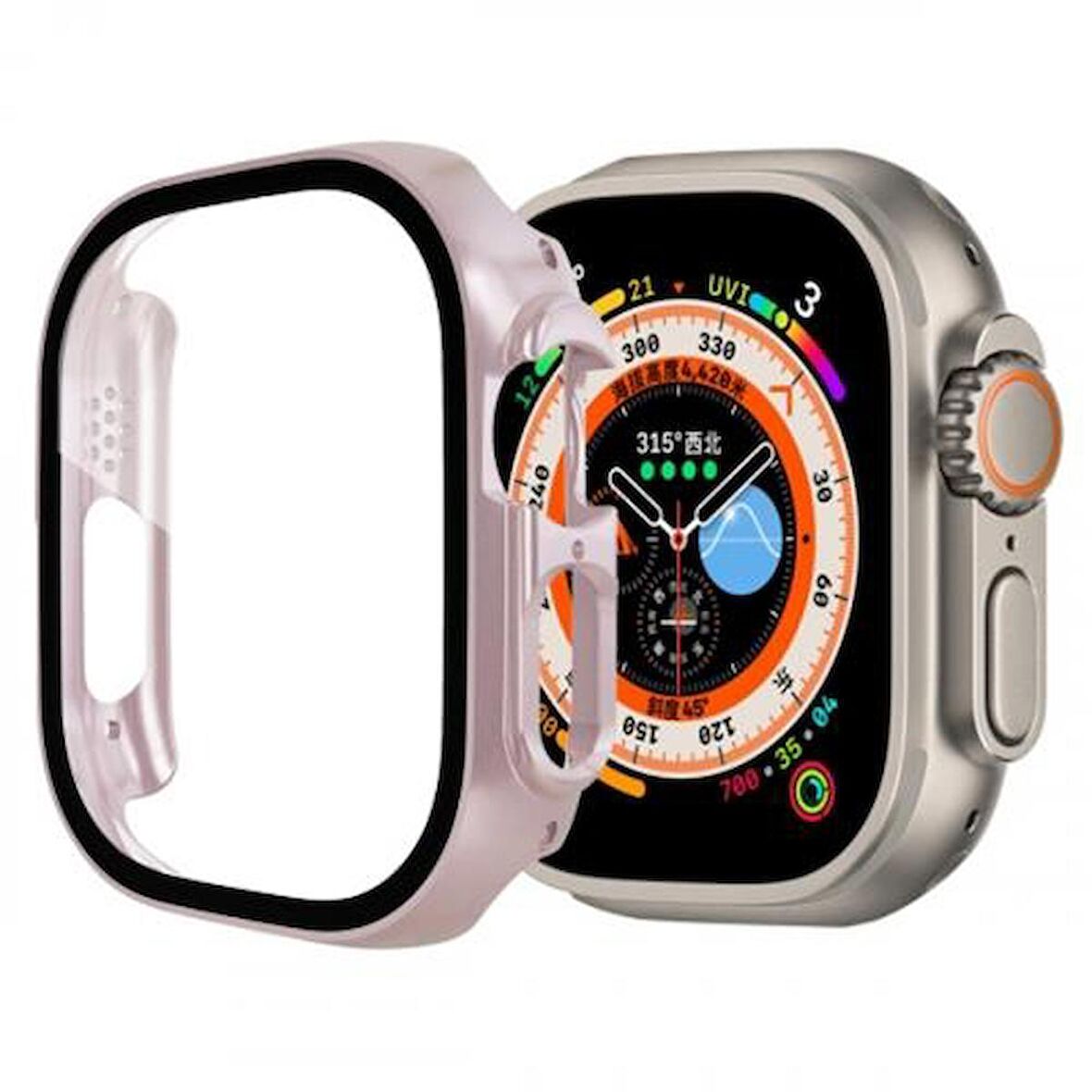 Coofbe 49MM Apple Watch Ultra Full Koruma Zırhlı Kılıf, Ekran Koruyuculu Apple Watch Ultra Kılıf