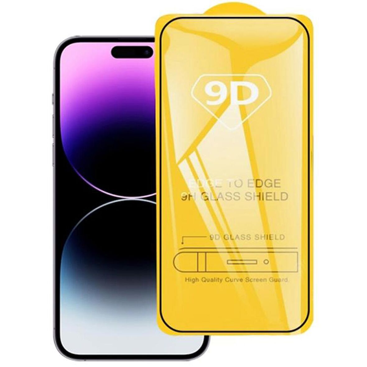 Coofbe 9D Ultra Sert ve Dayanıklı iPhone 14 Pro 6.1 Ful Kaplama Kırılmaz Ekran Koruyucu, Glue-Tempered