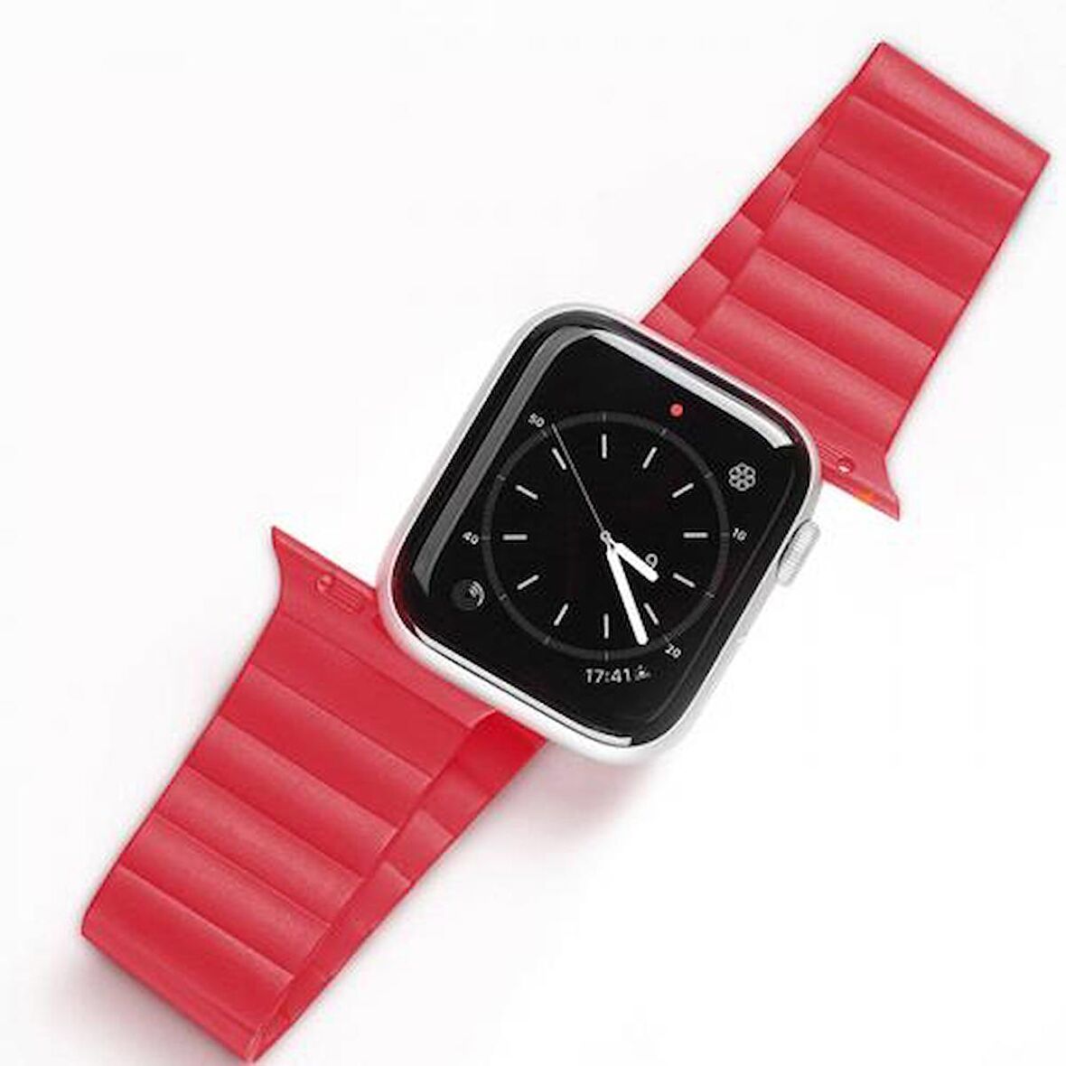 Coofbe Zincir Style Apple Watch 42-44-45MM için Mıknatıslı Kordon Kayış, Ultra Rahat Yıkanabilir