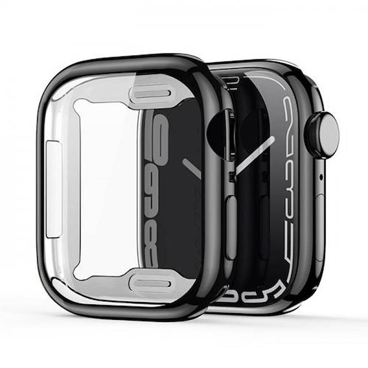 Coofbe Apple Watch 45mm Full Kaplama Silikon Kılıf, Apple Watch 2-3-4-5-6-7-8 ve SE Uyumlu Kılıf