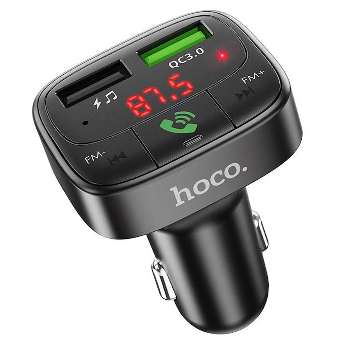 Coofbe Bluetooth V5.0 LED Ekranlı FM Transmitter Araç Kiti, 2x USB 1x Micro SD Girişli FM Transmitter