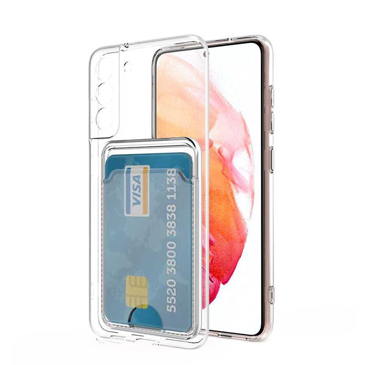 Gpack Samsung Galaxy S21 Plus 5G Kılıf 1 Adet Kartlıklı Silikon Kamera Korumalı