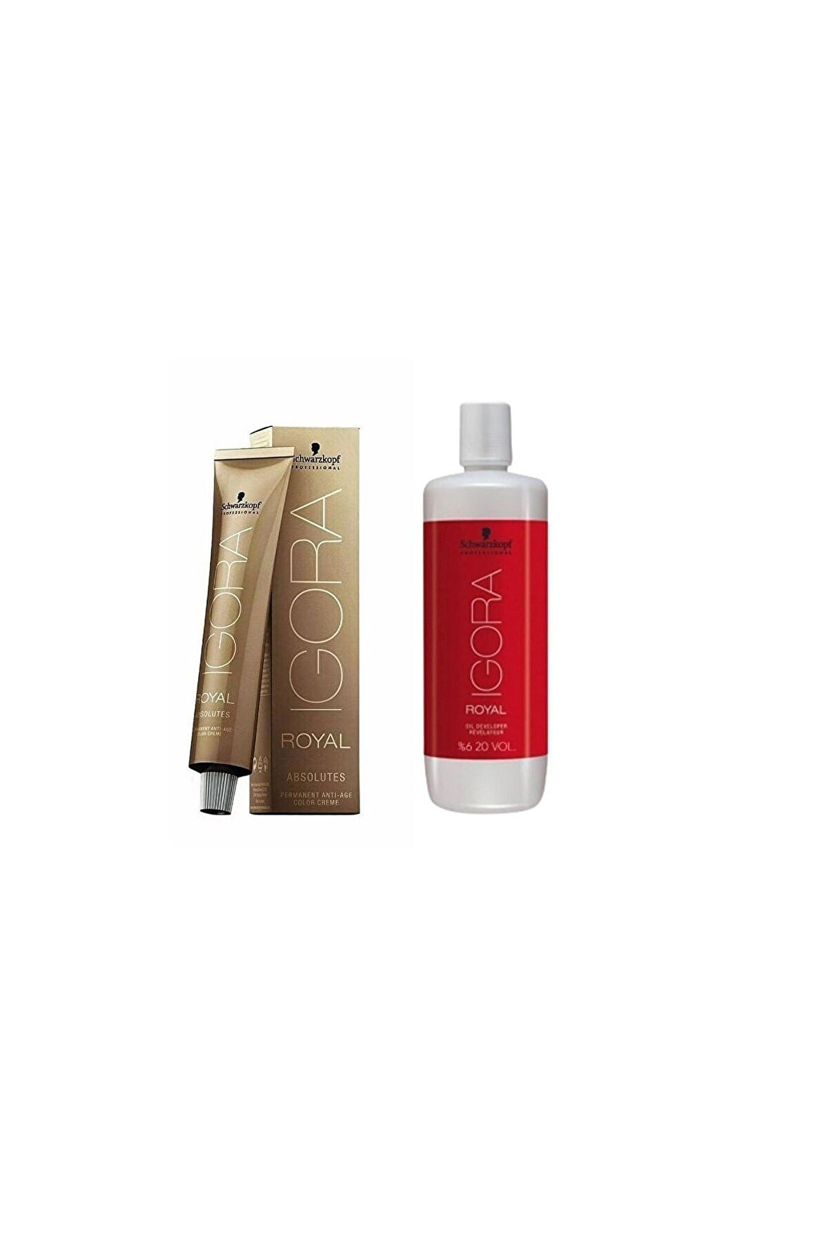 6 Adet Royal Absolutes 5-60 Açık Kahve Doğal Çikolata Saç Boyası + 1l Oksidan (orijinal)