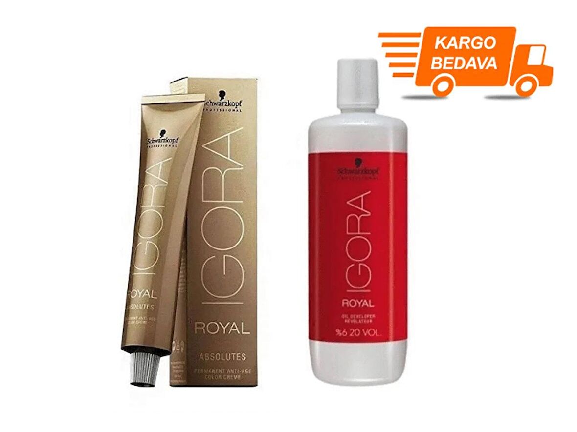 2 Adet Royal Absolutes 9-50 Sarı-doğal Altın Saç Boyası + 1l Oksidan (orijinal)