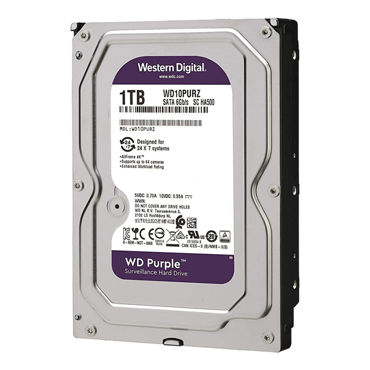 Western Digital WD Purple WD10PURZ Sata 3.0 5400 RPM 3.5 inç 1 TB Harddisk