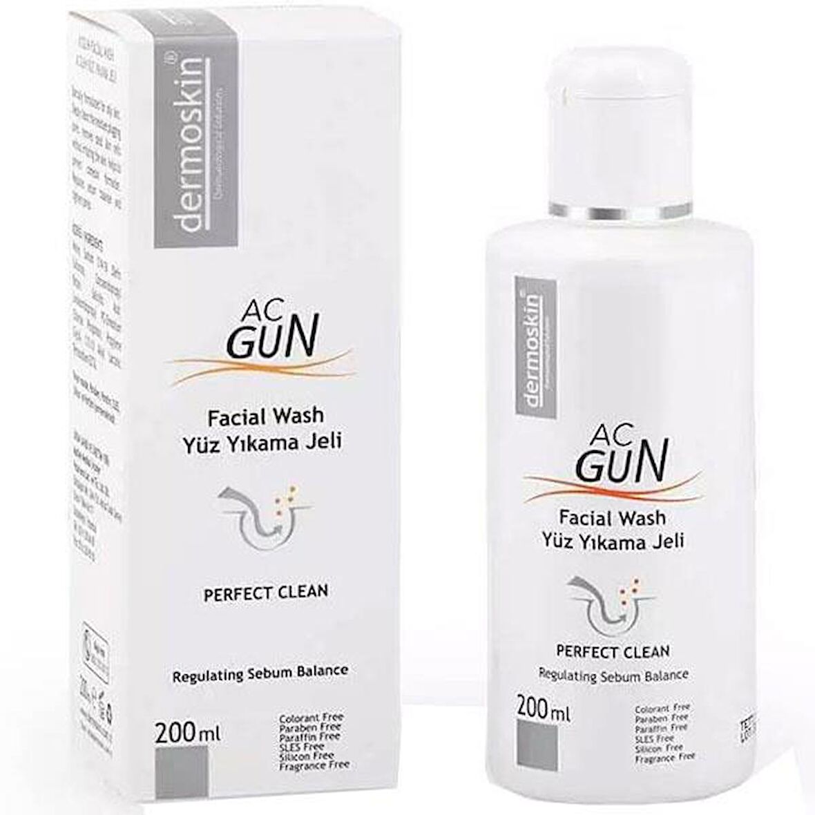 Acgun Yüz Yıkama Jeli 200 ML Dermoskin Acnegun