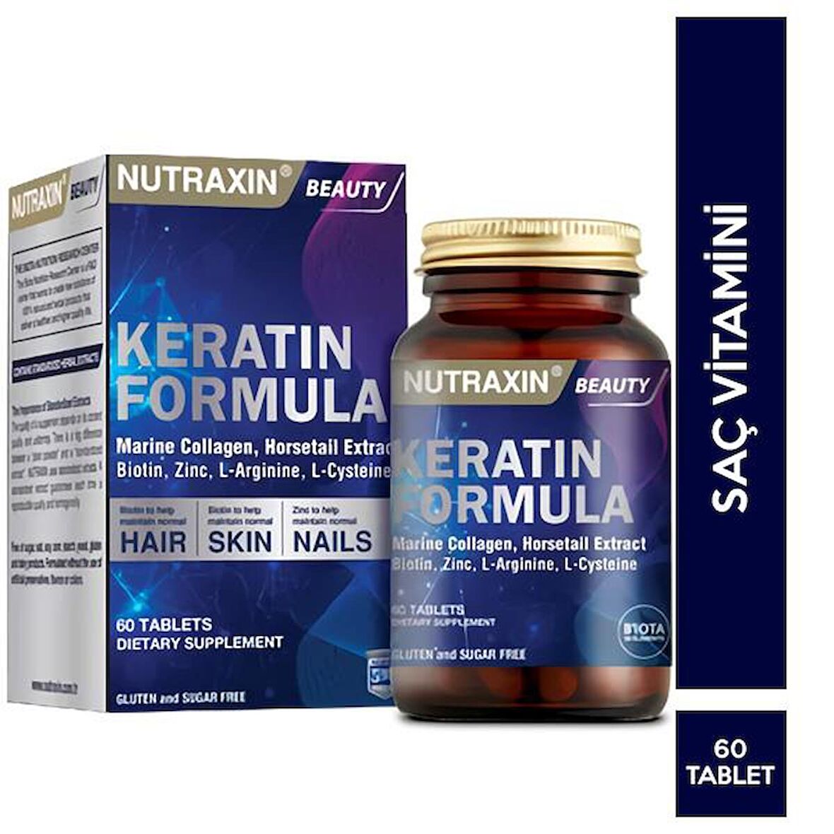 Nutraxin Keratin Formula 60 Tablet Keratin İçeren Takviye Edici Gıda.elfakozmetik1