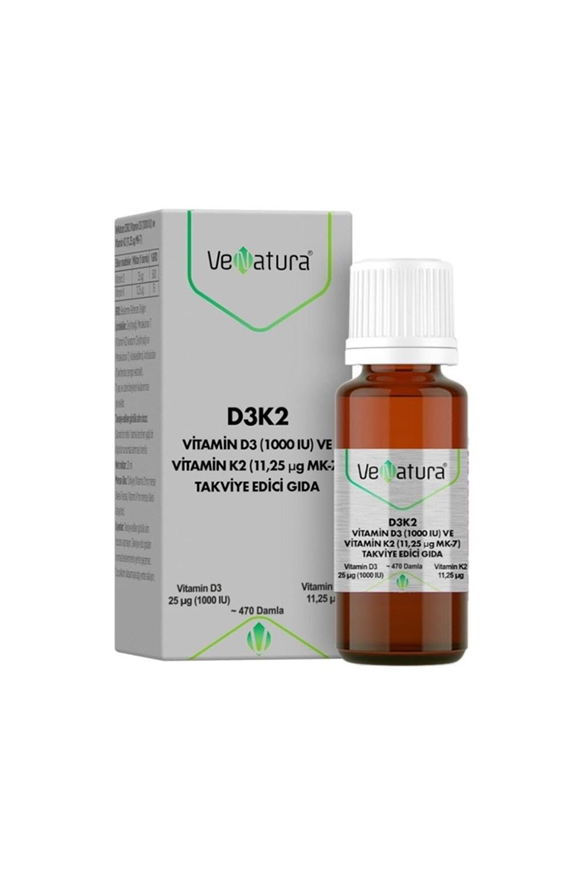 Venatura Vitamin D3 Ve Menaquinon 7 Takviye Edici Gıda 20 Ml