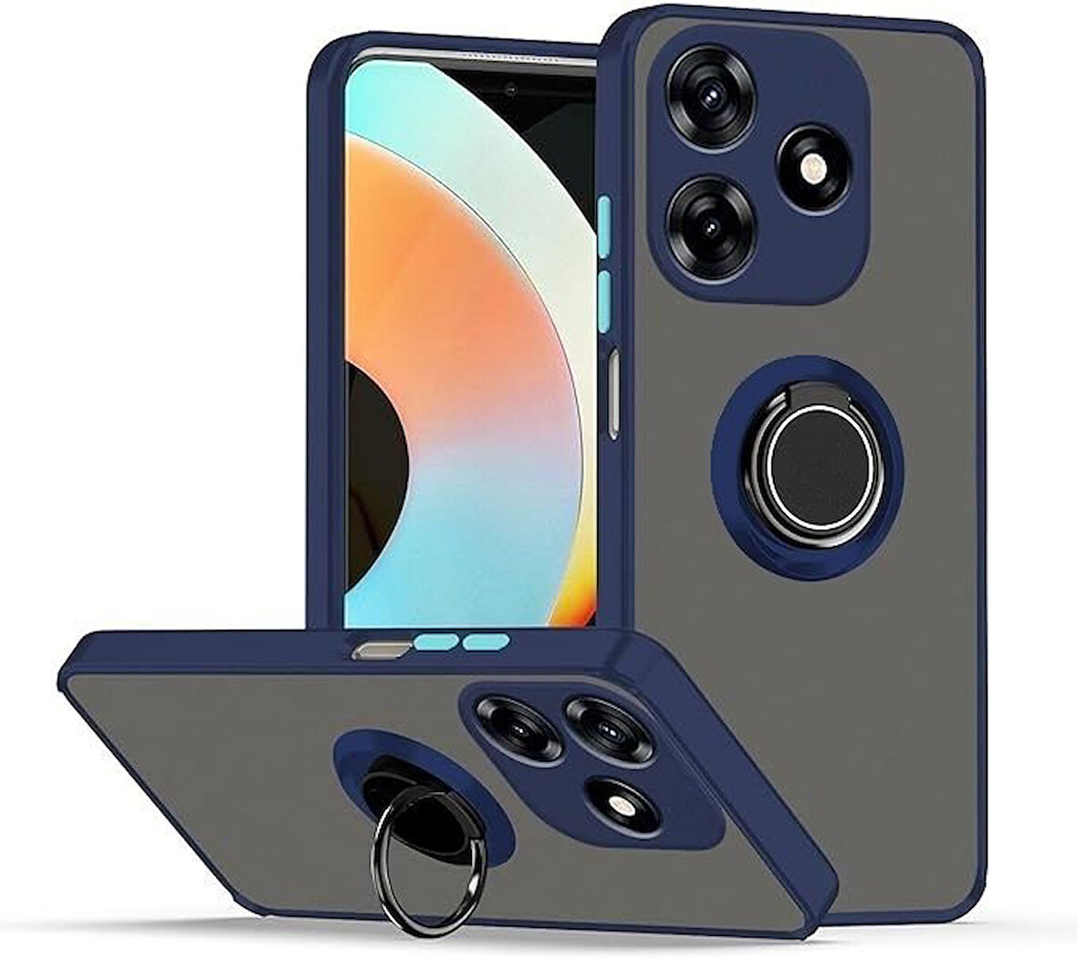 Gpack Tecno Spark 10 4G Kılıf Montreal Yüzüklü Mıknatıslı Kamera Korumalı Silikon