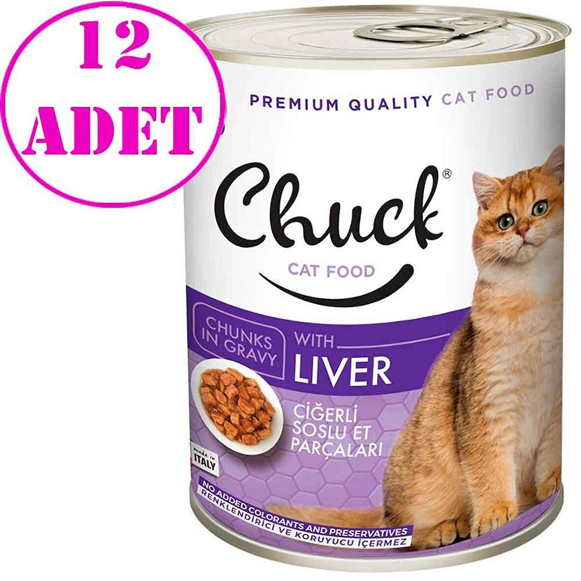 Chuck Kedi Konservesi Ciğerli 415 Gr 12 AD