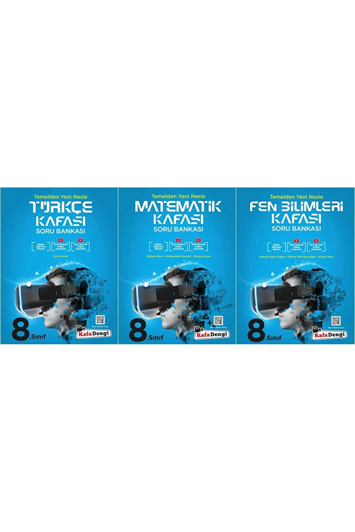 8. Sınıf Kafa Dengi 3 Kitap Tükçe Matematik Fen Bilimleri Kafası Soru Bankası