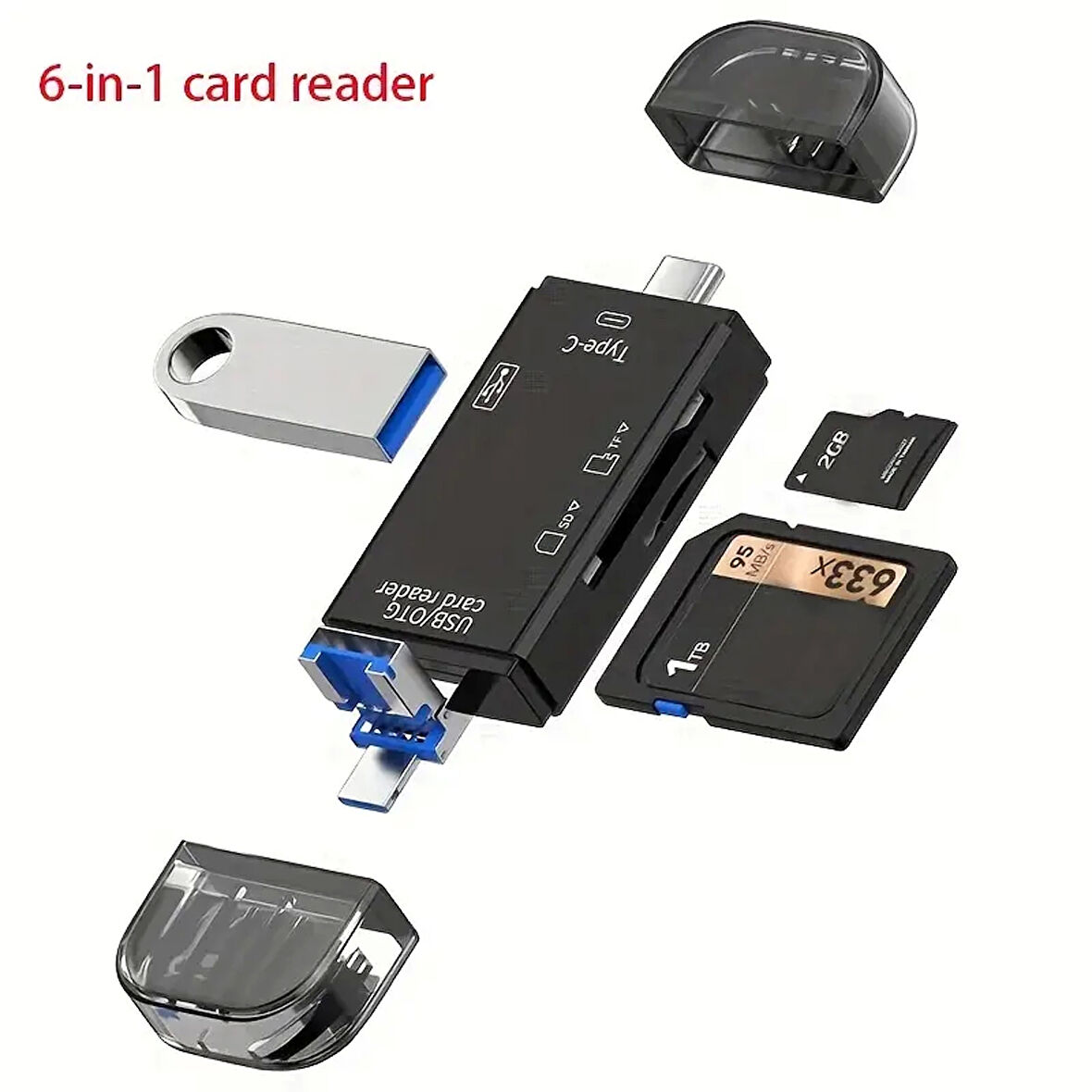 Corcoz 6'sı 1 arada Hafıza Kartı Okuyucu USB 3.0 Çok İşlevli Kart Okuyucu - CZ51