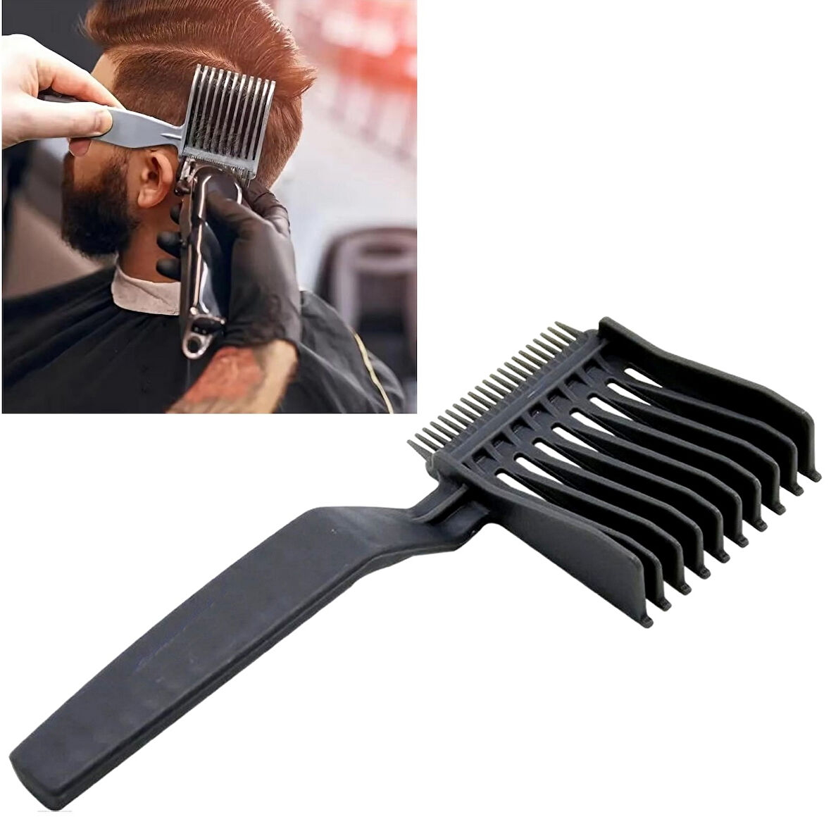 Profesyonel Berber Saç Kesim Tıraş Tarağı - Plastik -3D Saç Kesimi Şekillendirici Tarak Plastik