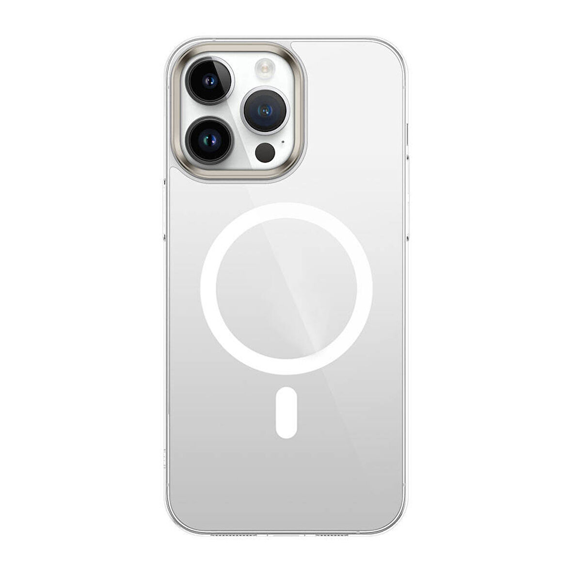 Gpack Apple iPhone 15 Pro Kılıf Magsafeli G-Glass Kapak Arka Yüzey Şeffaf