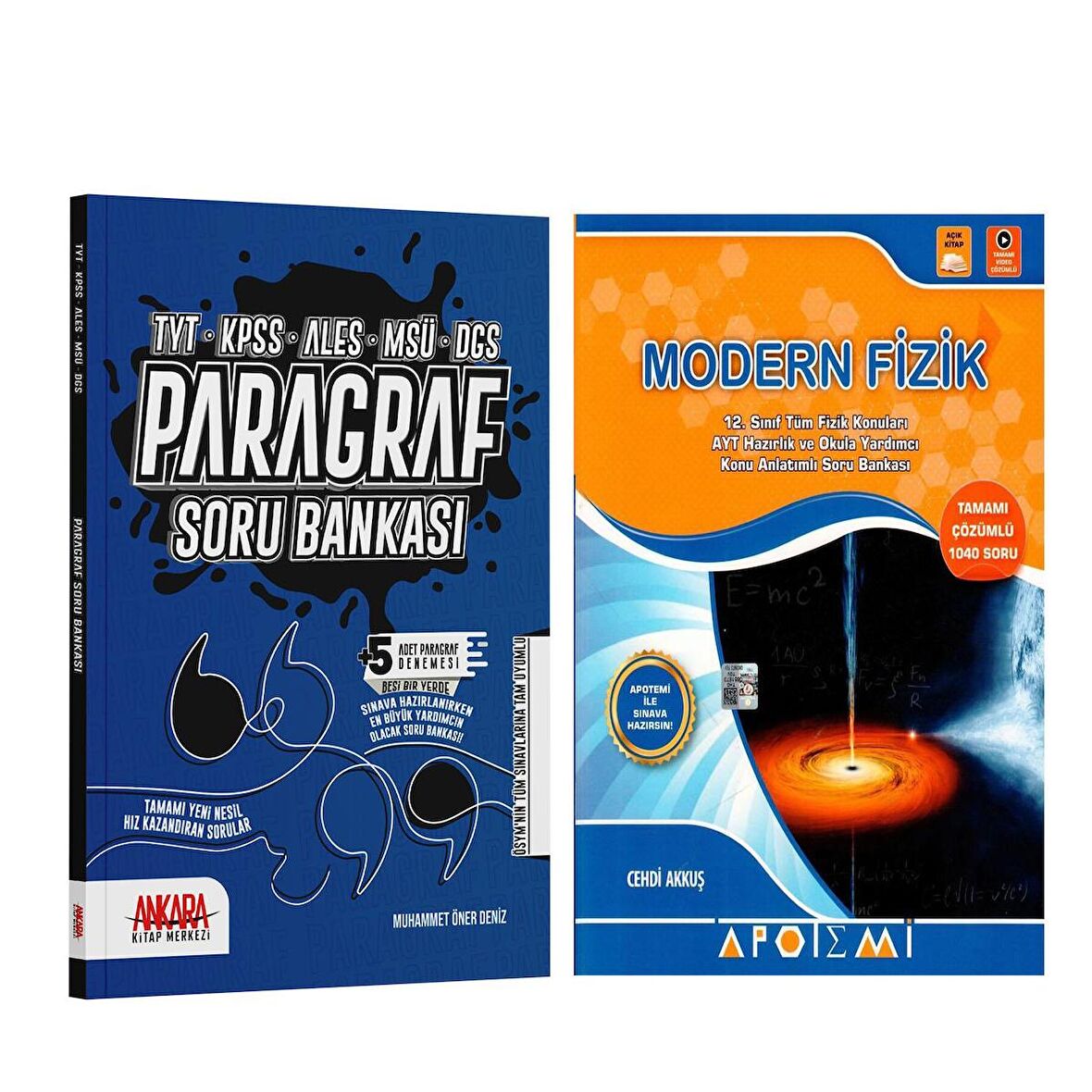 Apotemi Modern Fizik ve AKM Paragraf Soru Bankası Seti 2 Kitap