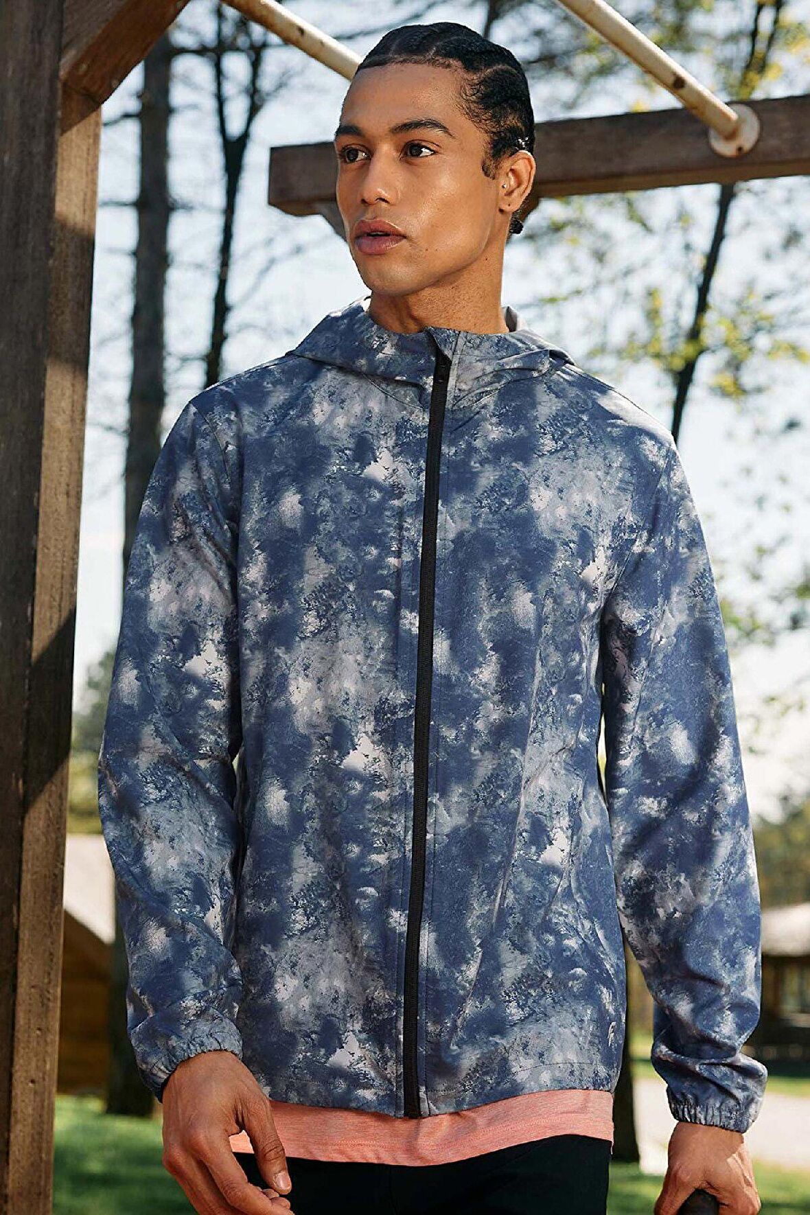 DeFactoFit Mevsimlik Baharlık Mont Su İtici Slim Fit Dar Kesim Kapüşonlu File Astarlı Esnek Dokulu B2189AX24SPBK81