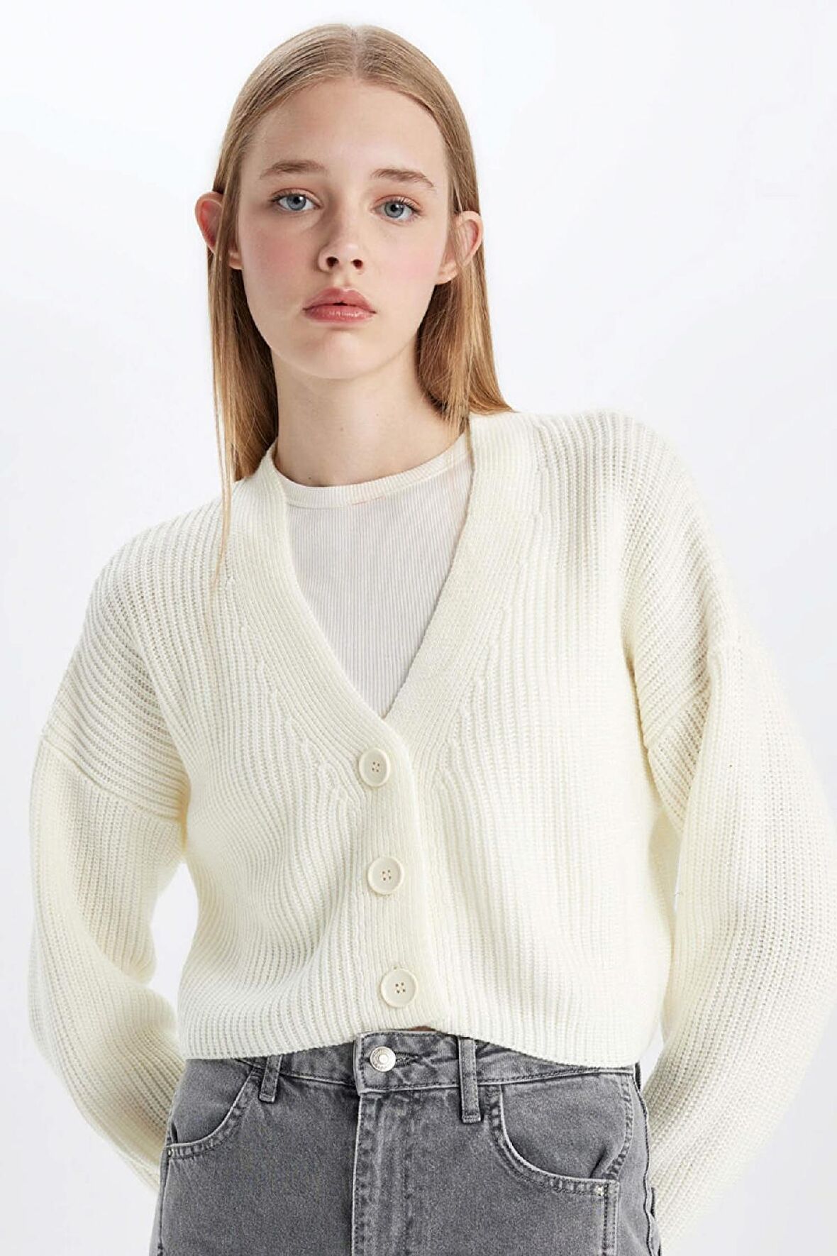 Regular Fit V Yaka Triko Hırka