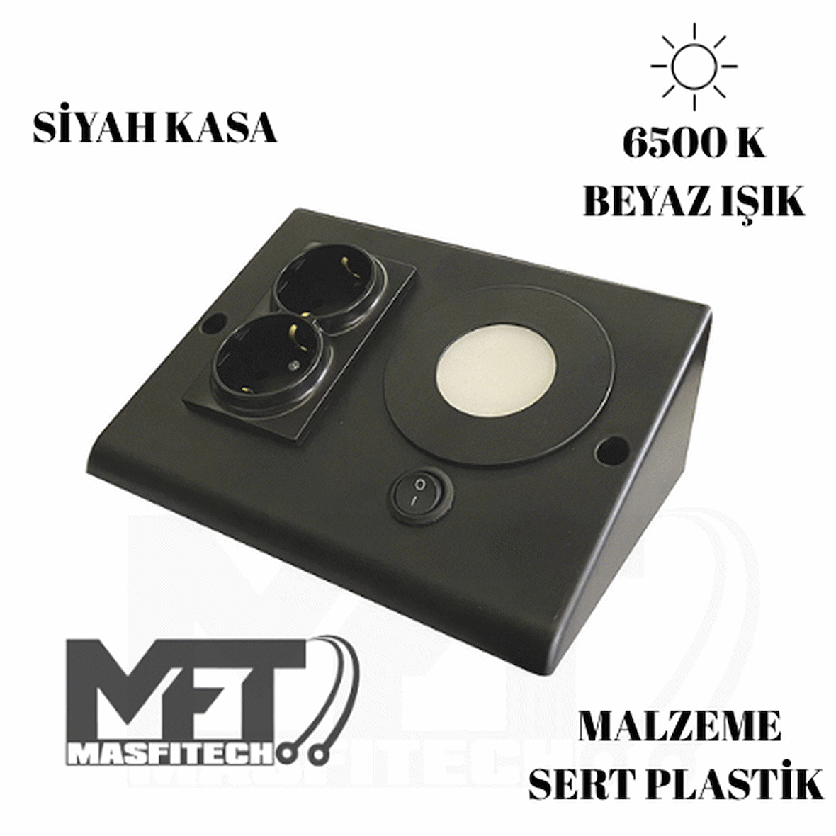  Dolap Ve Tezgah Altı Prizli Led Aydınlatma – 3 Watt Beyaz Işık | Mutfak Için Şık Işık Ve Priz Çözümü