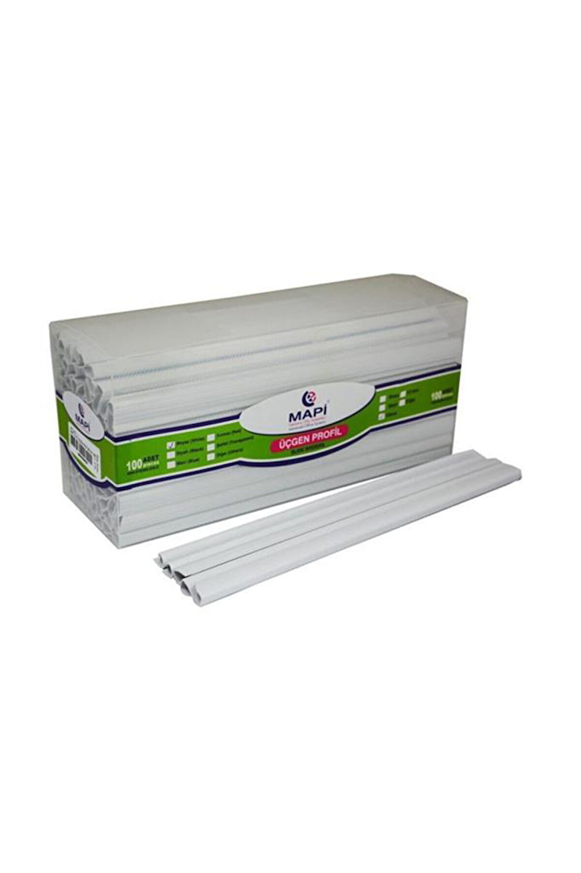 Mapi Profil Sırtlık Plastik Orta Üçgen 50-90 SY (100 LÜ) 10 MM Beyaz 214 10 00