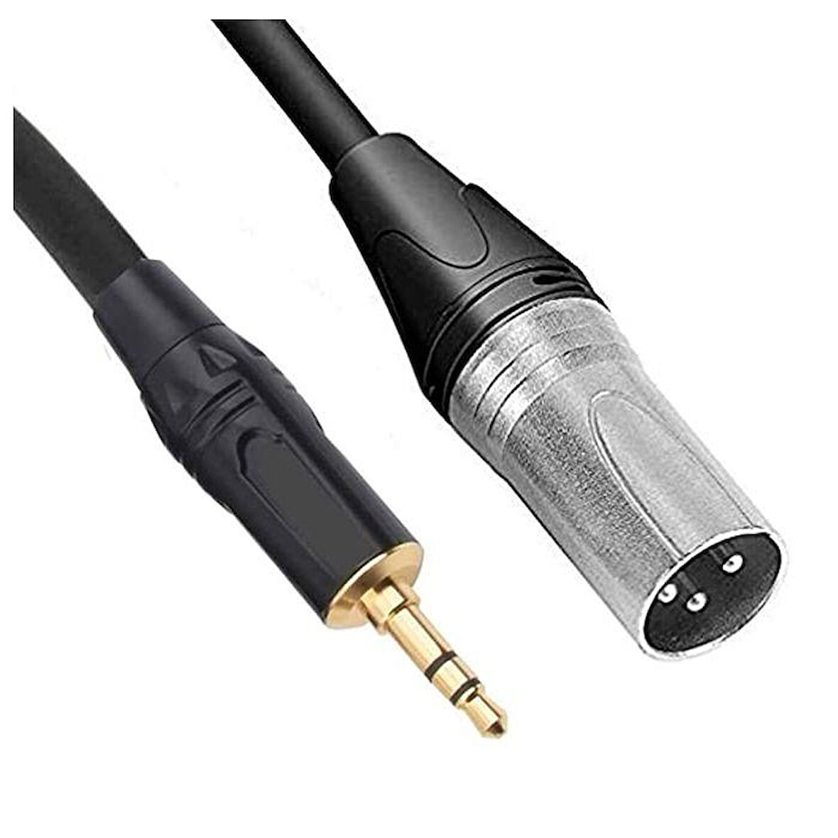 3-Pin XLR Erkek - 3,5 mm Stereo Erkek Ses Kablosu 1 metre