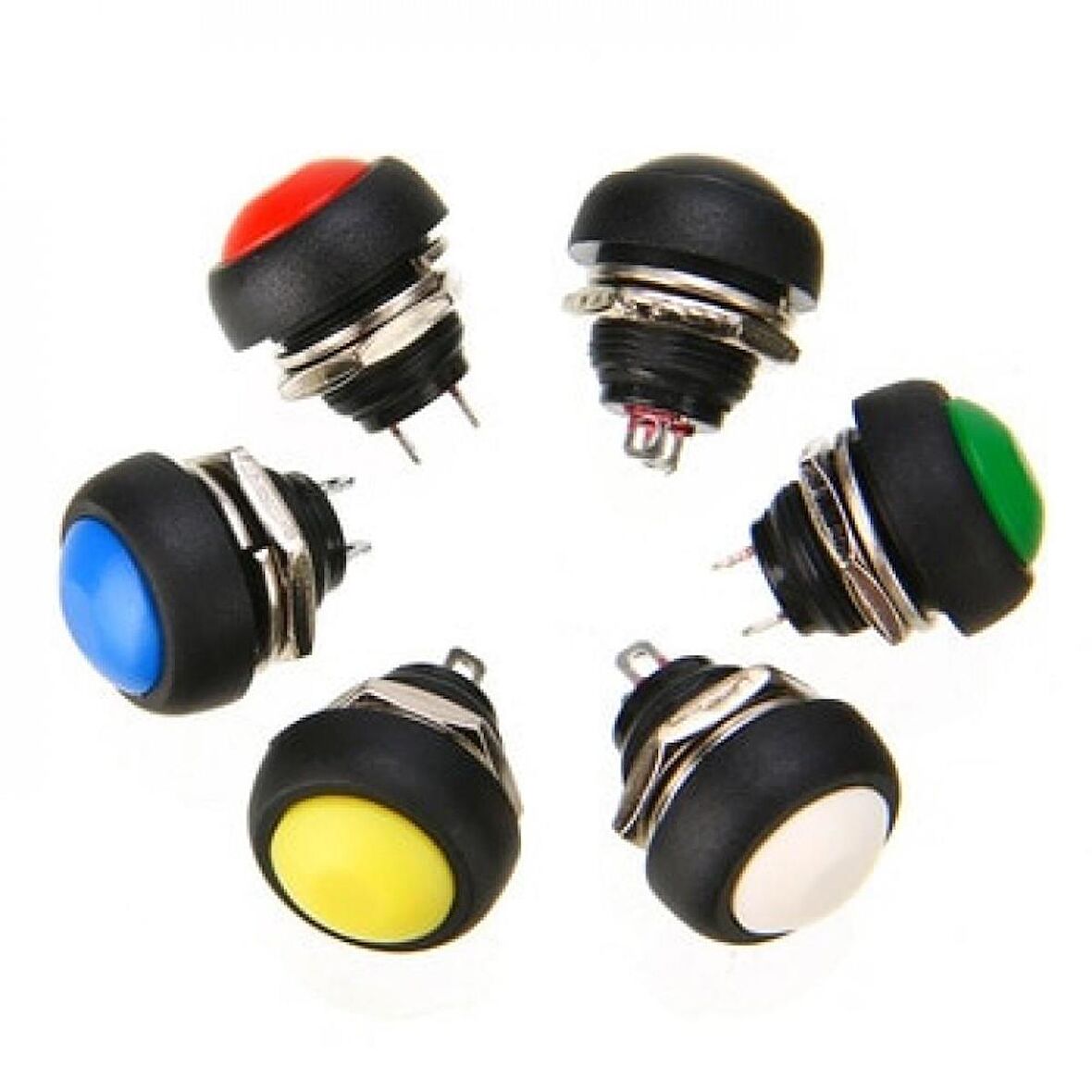 Push Buton 12mm Yeşil