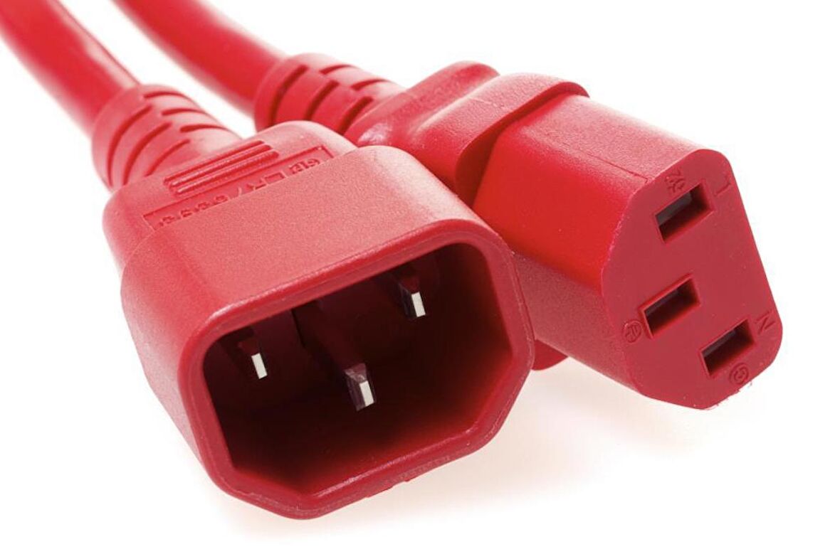 C13-C14 Power Kablosu 2 metre Kırmızı 3x1.5 mm