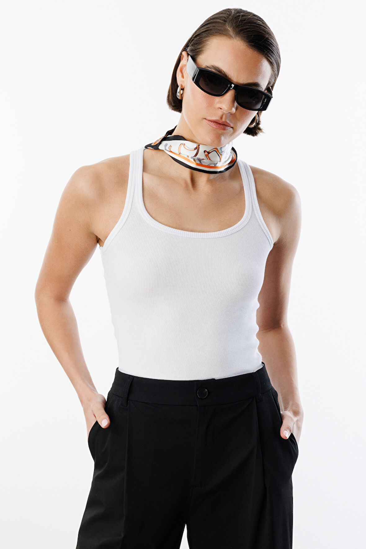 Kadın Fitilli Görünümlü Kalın Askılı Basic Atlet ATLET1