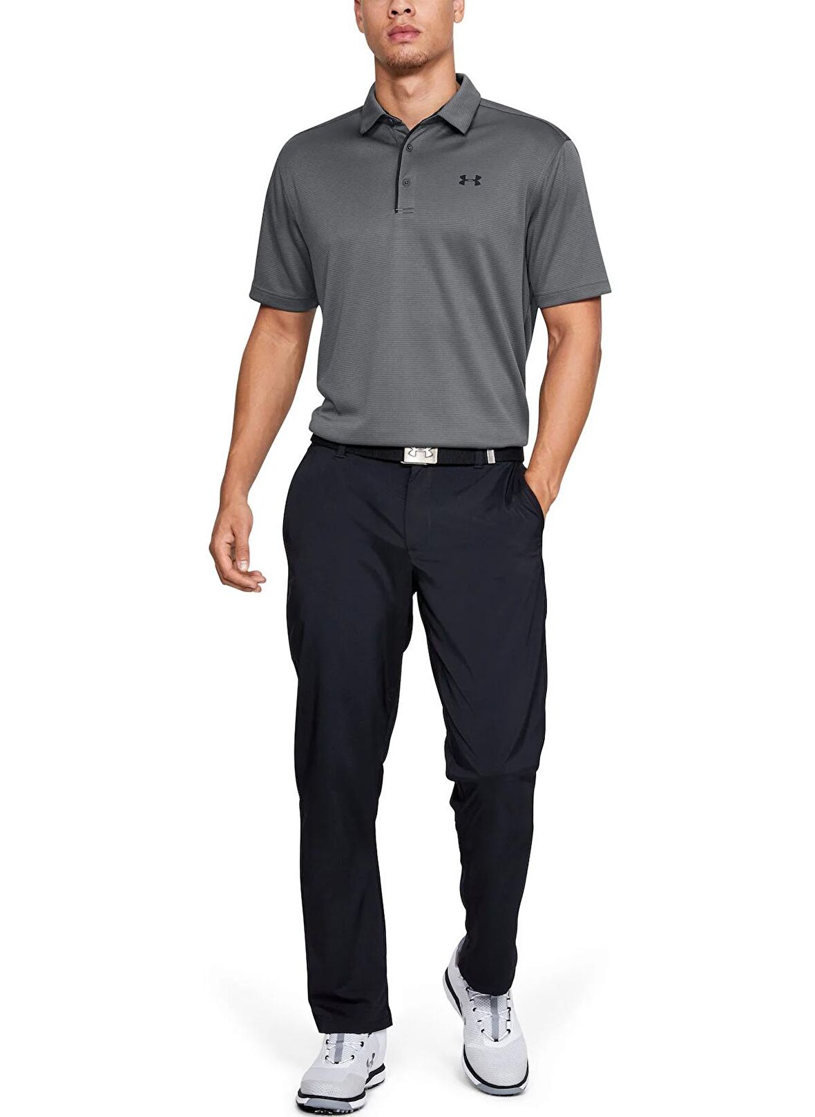 Under Armour 1290140-040 Tech P Koyu Antrasit Erkek Bol Kesim Polo T-Shirt