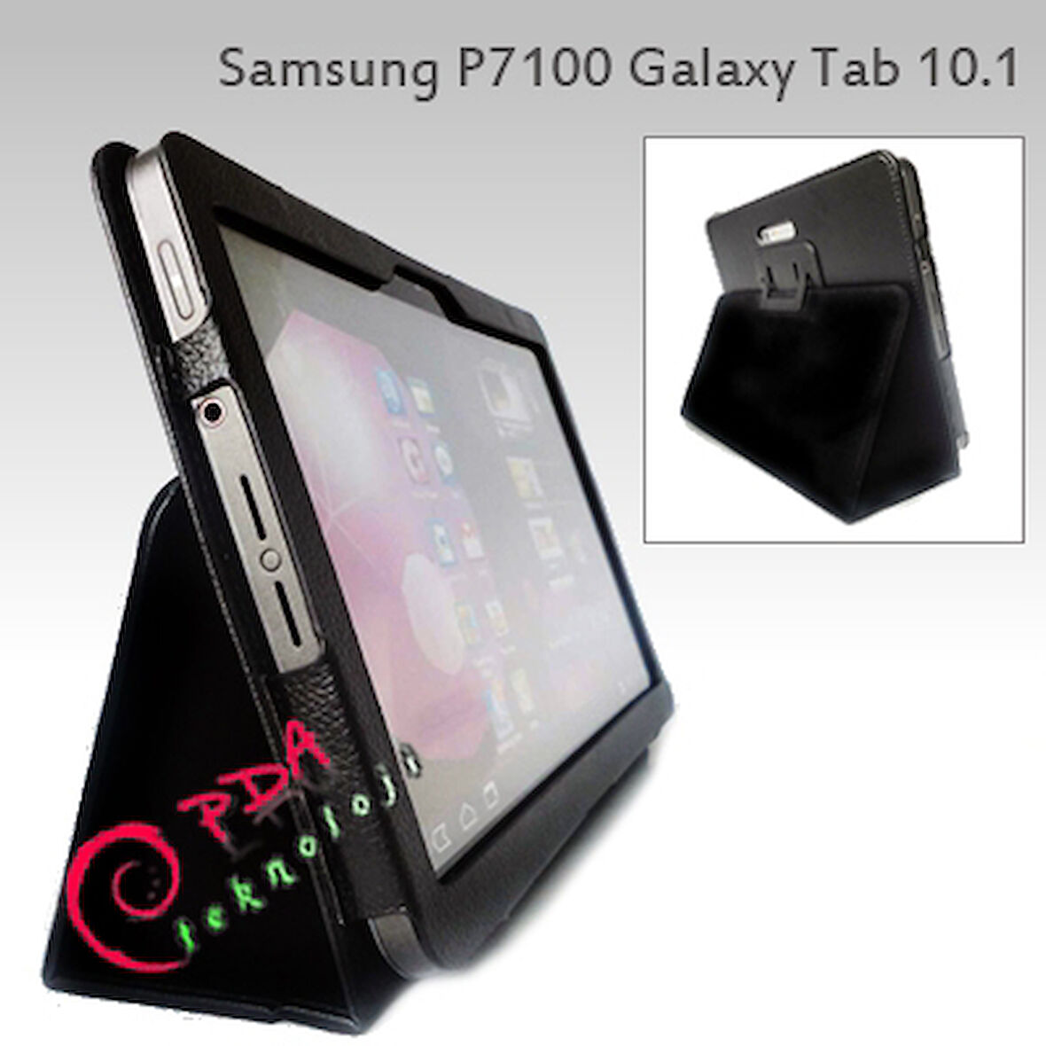 Samsung P7100 Galaxy Tab 10.1" Deri Kılıf Siyah