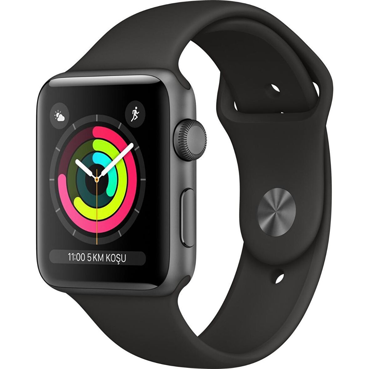 Apple Watch Series 3 GPS 42 mm Uzay Grisi Alüminyum Kasa ve Siyah Spor Kordon MTF32TU/A