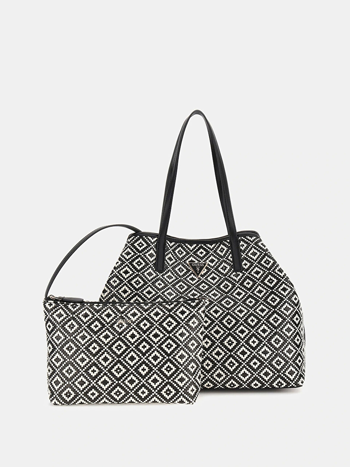 Guess Kadın Siyah Vikky II Büyük Tote Çanta