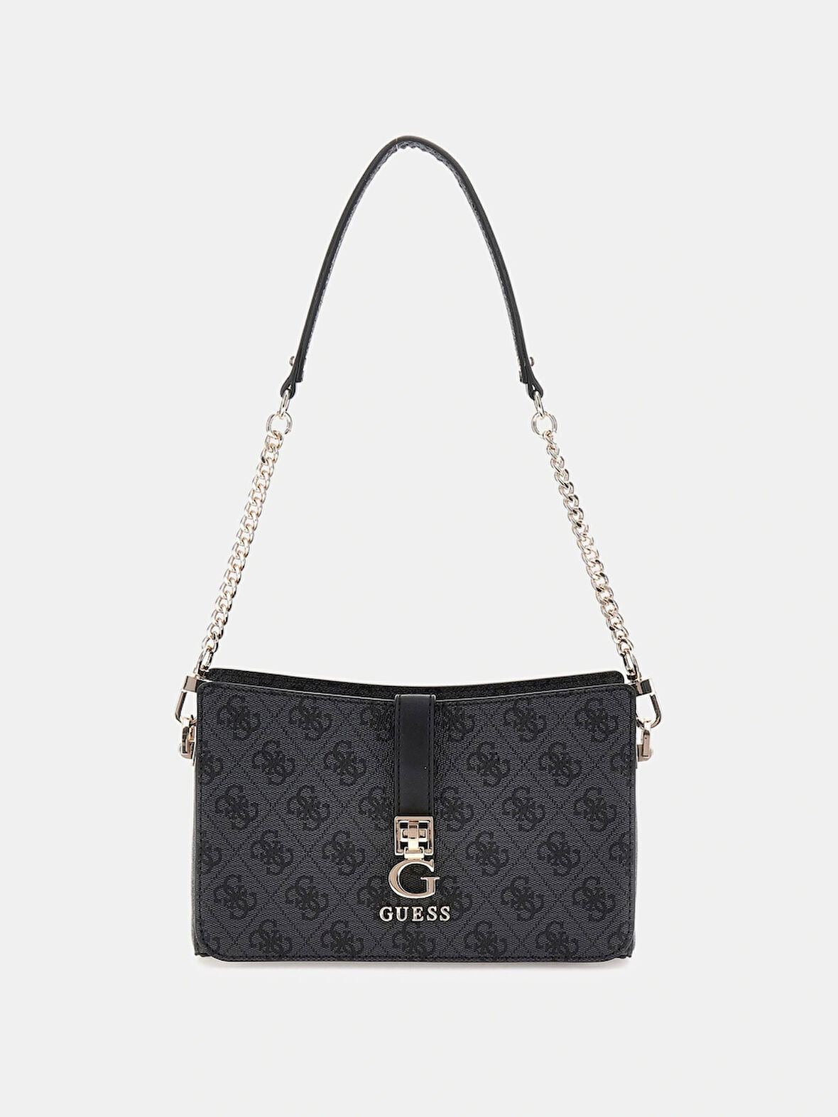 Guess Kadın Antrasit Zamira Üstten Fermuarlı Omuz Çantası