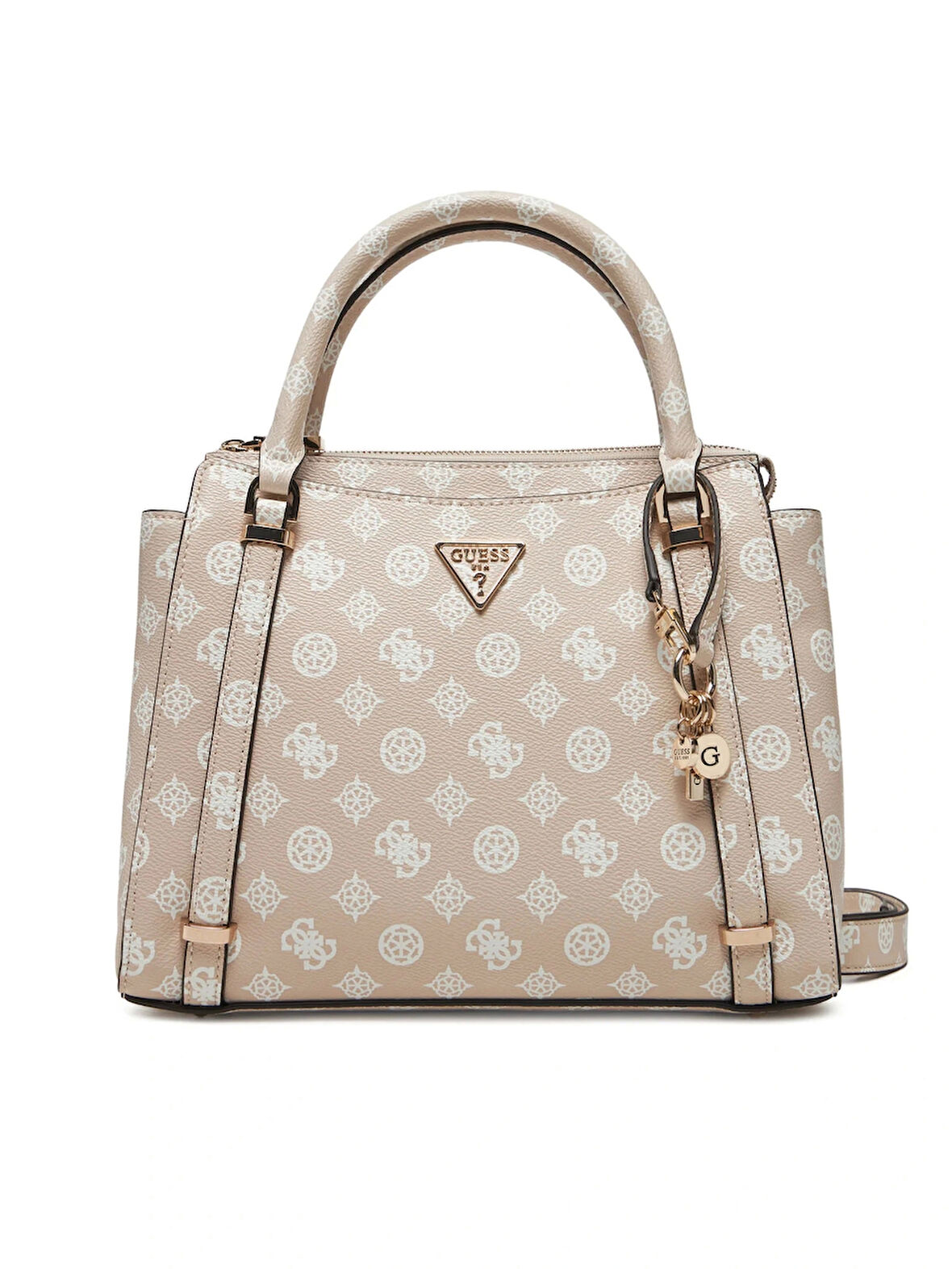 Guess Kadın Bej Rengi Eco Erica İki Bölmeli Satchel Çanta
