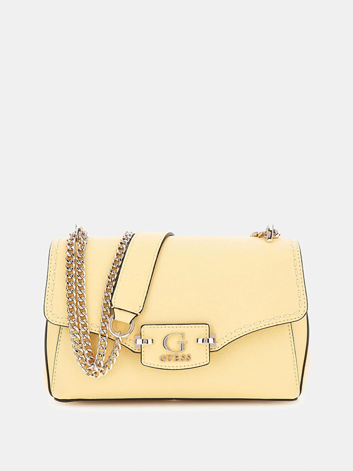 Guess Kadın Sarı Nastra Dönüştürülebilir Flap Crossbody Çant