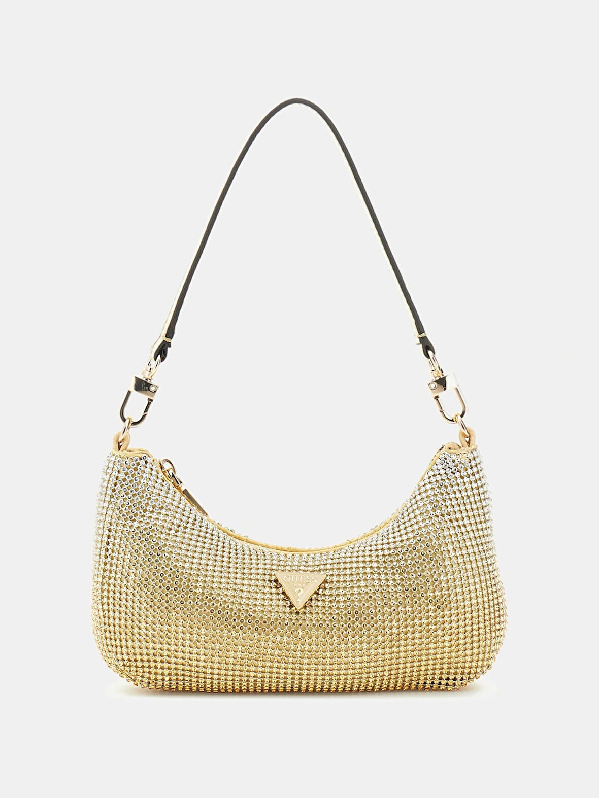 Guess Kadın Altın Zalina Mini Üstten Fermuarlı Omuz Çantası