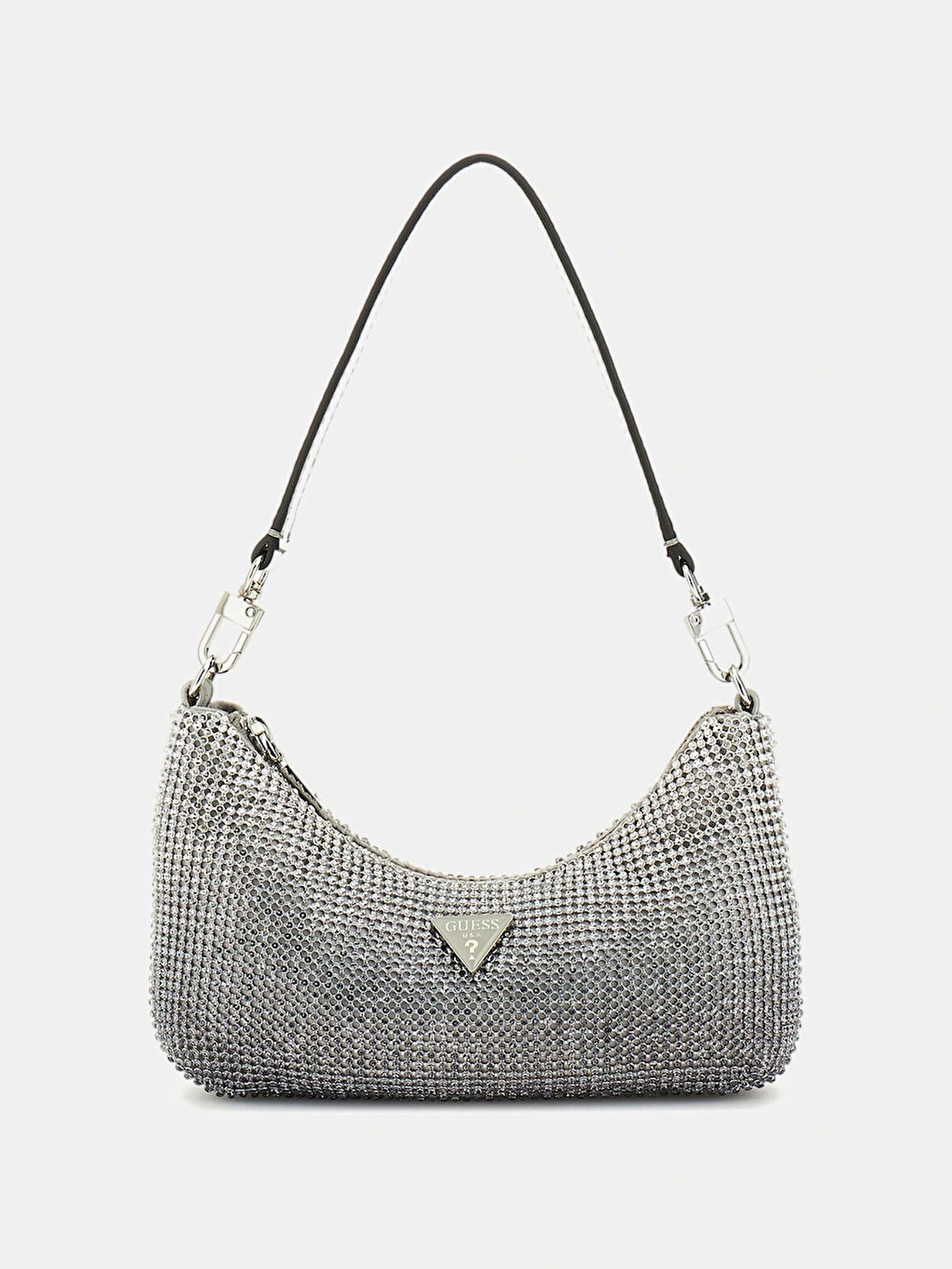Guess Kadın Gümüş Zalina Mini Üstten Fermuarlı Omuz Çantası