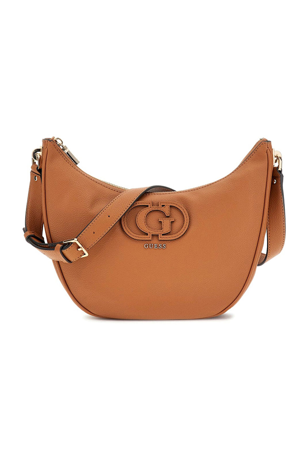 Kadın Kabartma Nakış Logolu Yarım Ay Omuz Çantası - Kahverengi | undefined