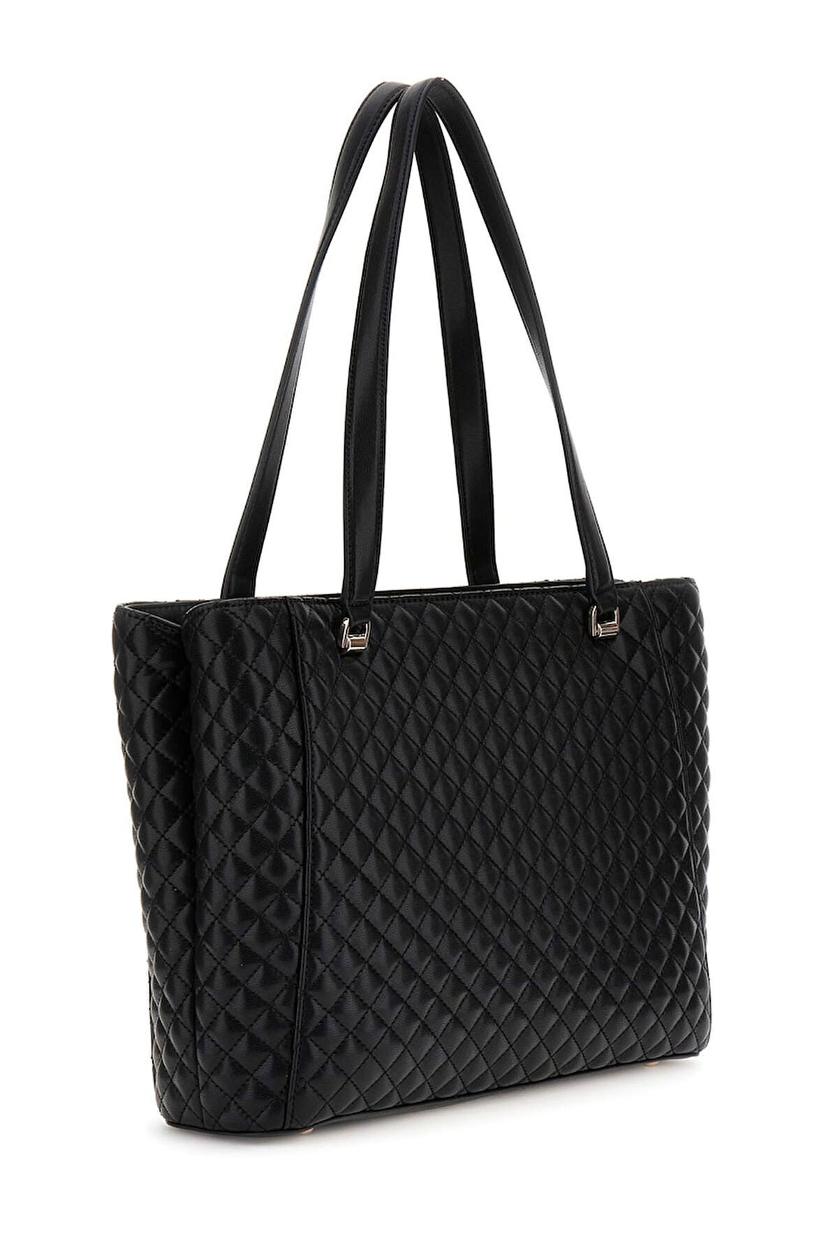 Kadın Charm Detaylı Zincir Aksesuarlı Kapitoneli Tote Omuz Çantası - Siyah | undefined